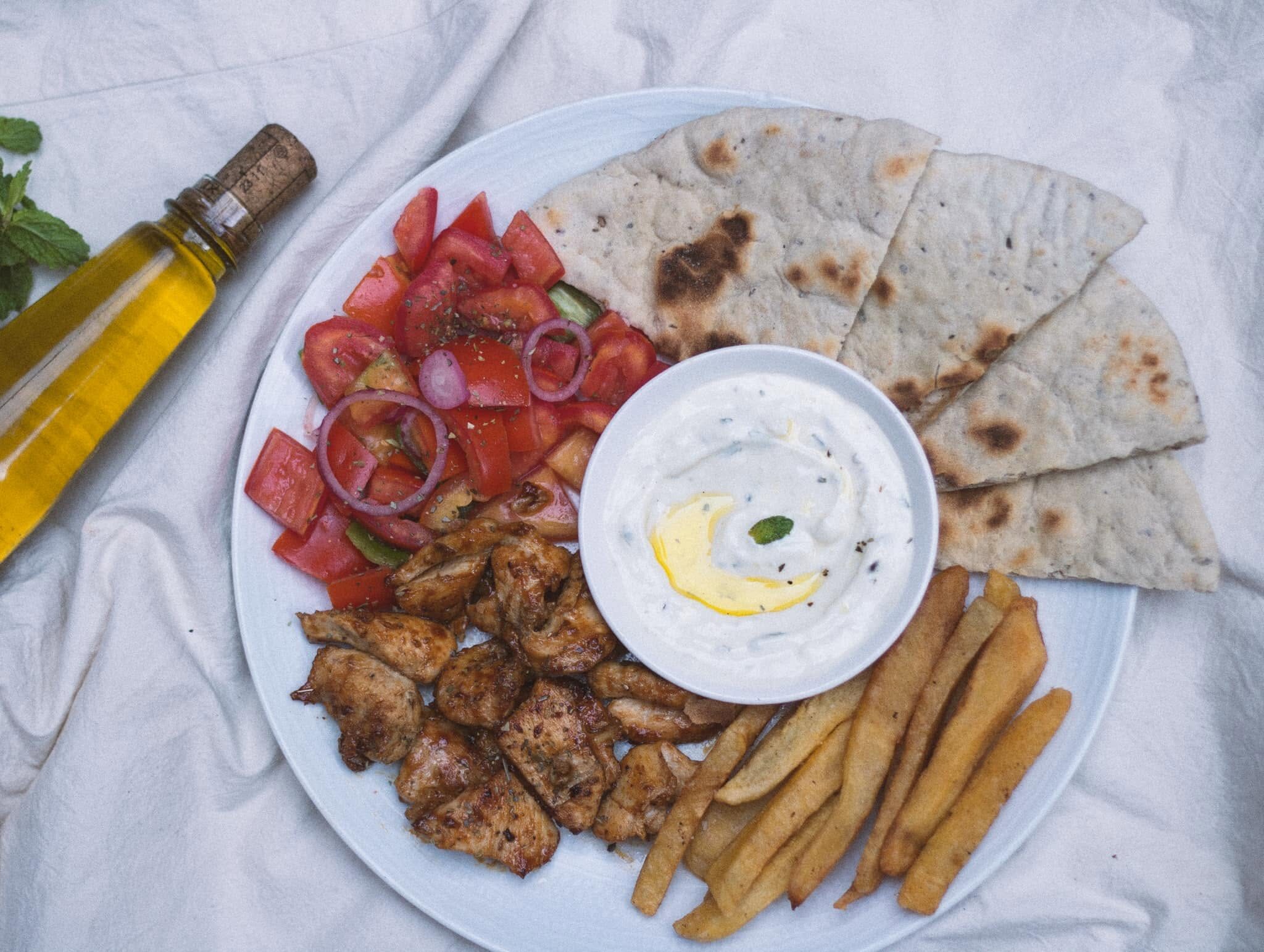 Plat pita Notilus Greek Cafe, Antananarivo, Madagascar
