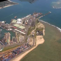 Vue aérienne du port de Toamasina