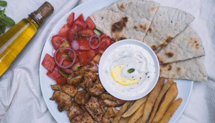Plat pita Notilus Greek Cafe, Antananarivo, Madagascar